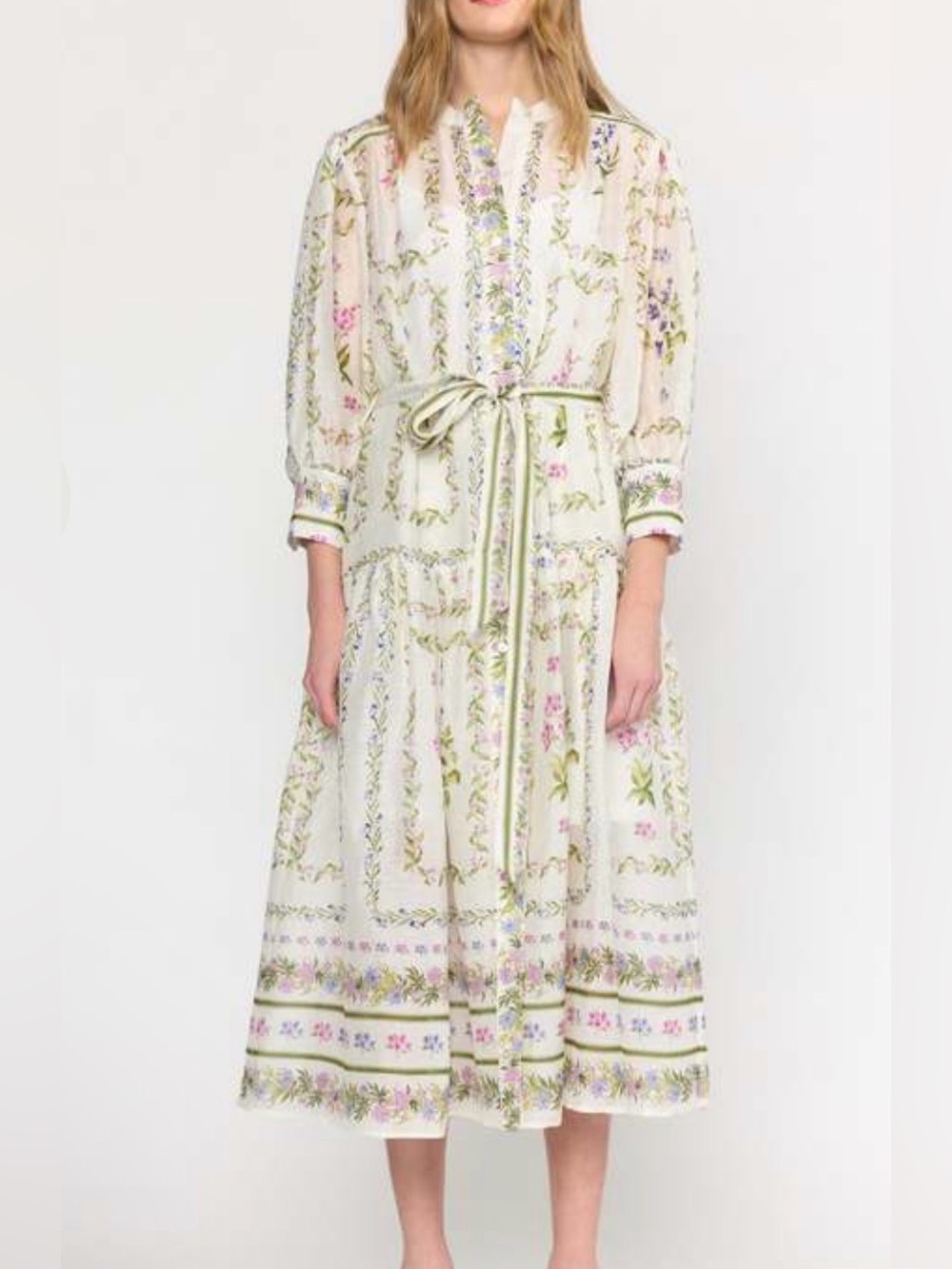 CHRISTY LYNN blake midi dress in mosiac ivory